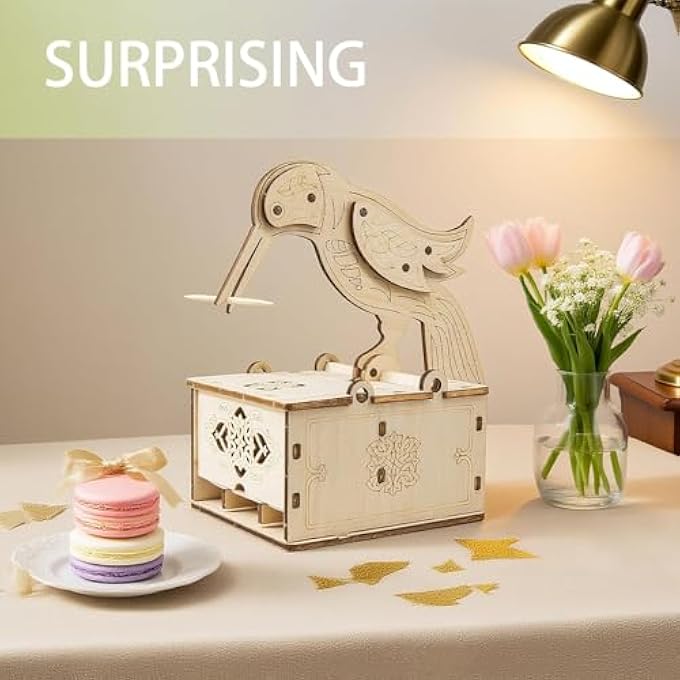 3D WOODEN PUZZLE, WOODEN TOOTHPICK WOODPECKER BIRD DESIGN FOR CHILD AND ADULT, EDUCATIONAL BRAIN TEASER PROJECT DIY MODEL BUILDING CRAFT SET, WOOD MECHANICAL TOY BIRTHDAY CHRISTMAS GIFT FOR AGE 14+ - Image 4